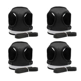 Kuber Industries Reflective Dog Harness with Adjustable Leash|Breathable Polyester Mesh Fabric |Large Size|HT-844|Comfortable No-Pull Grip|Quick Release Buckles|Easy On-Off Harness|Black (Pack of 4)